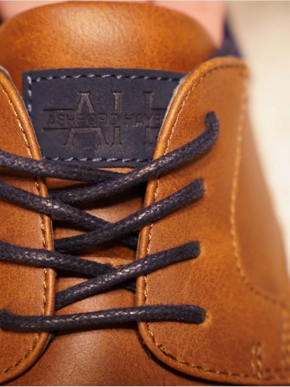 Kids Tan Dress Shoes with Navy Accents